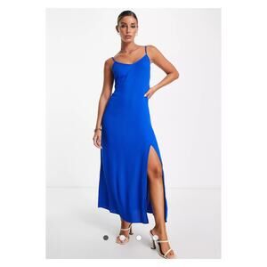 & Other Stories Royal Blue Tie Back Cami Midi Dress Sz.4 NWT